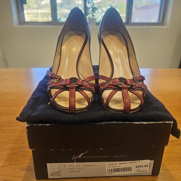 Giuseppe Zanotti NEW BILL SANGUE Heels Sandals EU 38.5 US 8.5 - Picture 2 of 4